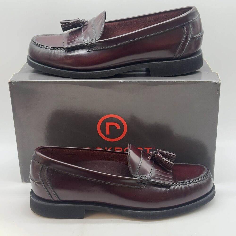Rockport Appleton Kiltie Tassel Loafers Men’s 11 W Cordovan Leather Shoes NEW - Picture 2 of 12